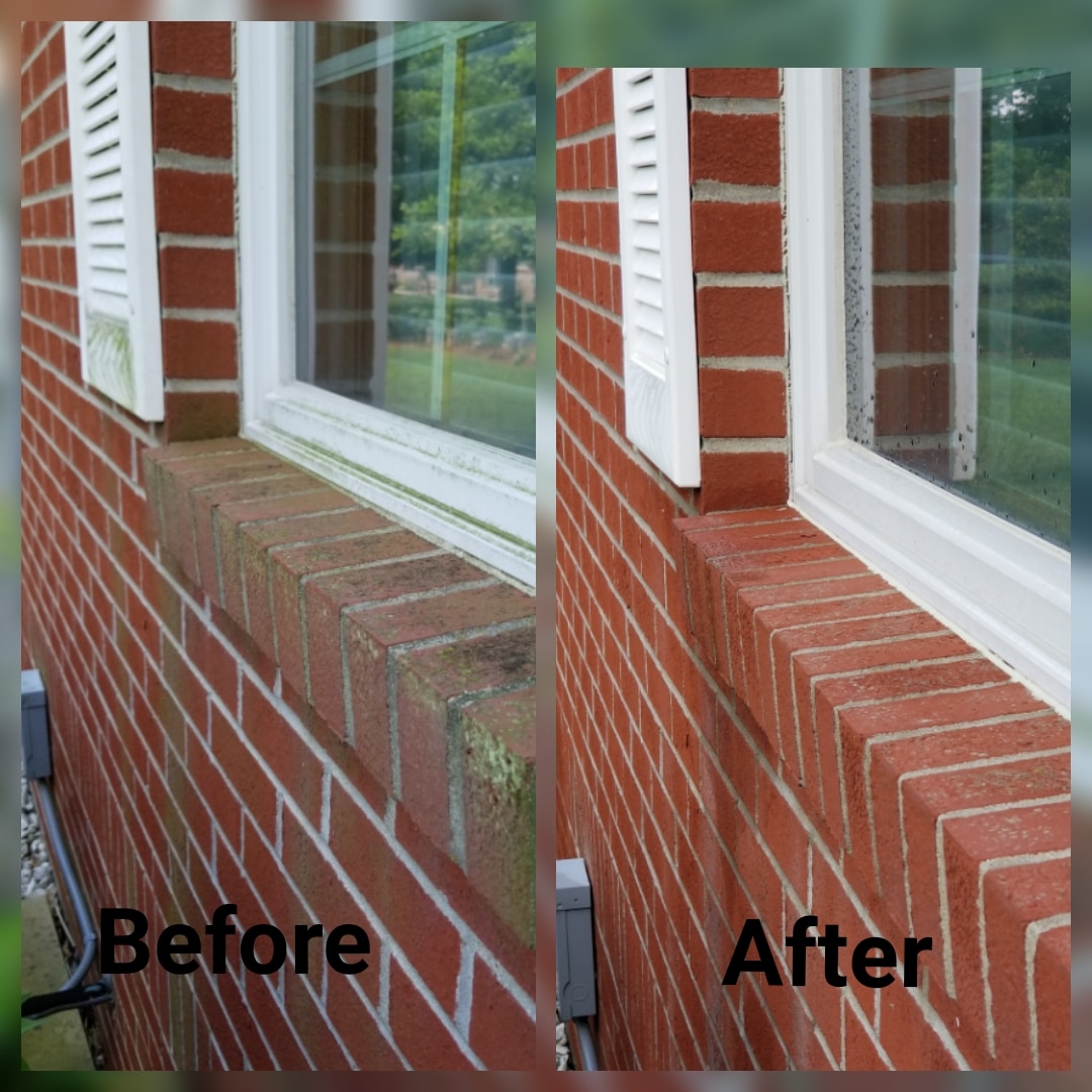 window cleaning before and after O'Fallon, IL