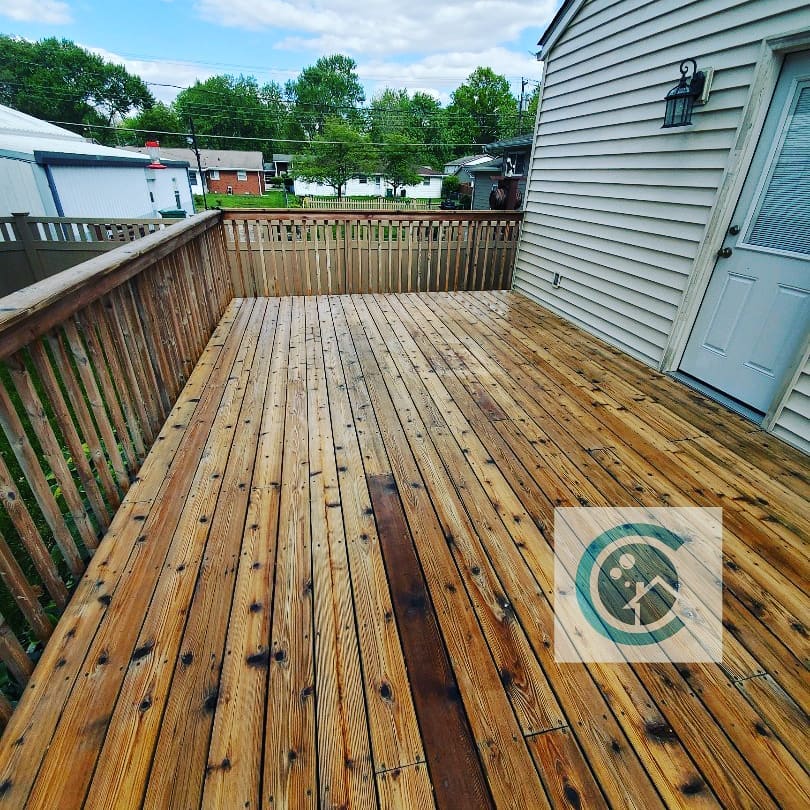 wood deck pressure cleaning after O'Fallon, IL